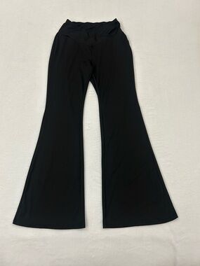 SHEIN Black Cross Waist High Waisted Flares Yoga Stretch Pants Women’s Size S